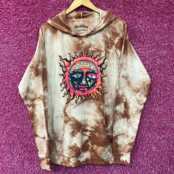 Sublime Sun 1995 Summer Tour Tie Dye Ska Rock Band Hoodie size Large - Picture 1 of 5